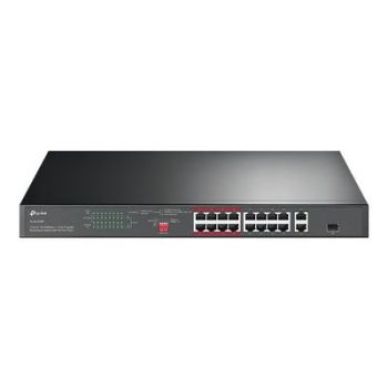Мрежов суич TP-Link JetStream TL-SL1218P - V1 - switch - 16 ports - unmanaged - rack-mountable