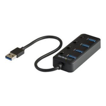 USB хъб 4 Port USB 3.0 Hub, USB-A to 4x USB 3.0 Type-A with Individual On/Off Port Switches, SuperSpeed 5Gbps USB 3.1/USB 3.2 Gen 1, USB Bus Powered,