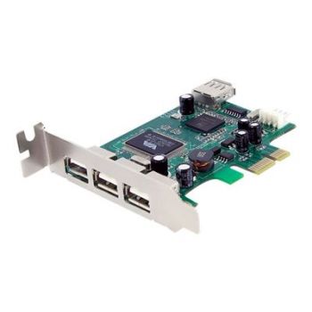 Адаптер 4 Port PCI Express Low Profile High Speed USB Card - PCIe USB 2.0 Card - PCI-E USB 2.0 Card (PEXUSB4DP) - USB adapter - PCIe - 4 ports