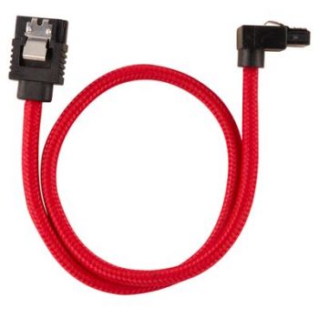 Аксесоар CORSAIR Premium sleeved SATA cable with 90° connector 2-pack - Red