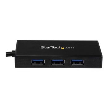 USB хъб USB 3.0 Hub with Gigabit Ethernet Adapter - 3 Port - NIC - USB Network / LAN Adapter - Windows & Mac Compatible (ST3300GU3B) - hub - 3 ports