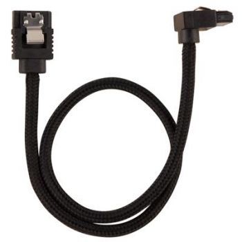 Аксесоар CORSAIR Premium sleeved SATA cable with 90° connector 2-pack - Black