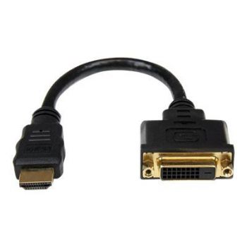 Адаптер HDMI Male to DVI Female Adapter - 8in - 1080p DVI-D Gender Changer Cable (HDDVIMF8IN) - video adapter - HDMI / DVI - 20.32 cm