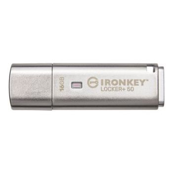 USB Флаш памет Kingston USB-Stick IronKey Locker+ - USB 3.2 Gen 1 (3.1 Gen 1) - 16 GB - Silver