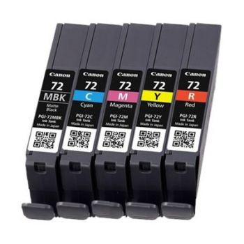 Консуматив за принтер Canon PGI-72 MBK/C/M/Y/R Multipack - 5-pack - yellow, cyan, magenta, red, matte black - original - ink tank