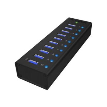USB хъб RaidSonic ICY BOX IB-AC6110 - hub - 10 ports