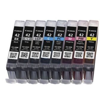 Консуматив за принтер Canon CLI-42 BK/GY/LG/C/M/Y/PC/PM Multipack - 8-pack - dye-based black, dye-based cyan, dye-based magenta, dye-based yellow, dye-based