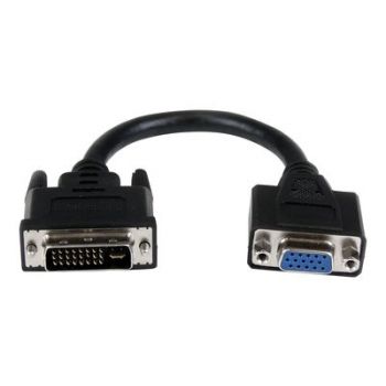 Адаптер 8in DVI to VGA Cable Adapter - DVI-I Male to VGA Female Dongle Adapter (DVIVGAMF8IN) - VGA adapter - 20 cm