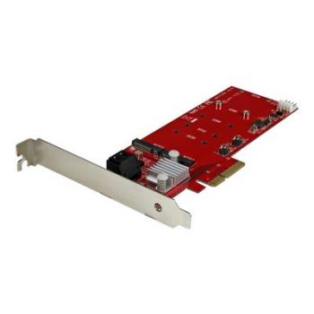 Адаптер 2x M.2 NGFF SSD RAID Controller Card plus 2x SATA III Ports - PCIe - Two Slot PCI Express M.2 RAID Card plus Two SATA Ports (PEXM2SAT3422) - storage