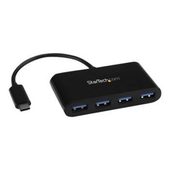 USB хъб 4-Port USB-C Hub - Portable USB-C to 4x USB-A Hub - Bus-Powered USB 3.1 Gen 1 Type-C Hub - USB 3.0 Port Expander (HB30C4AB) - hub - 4 ports