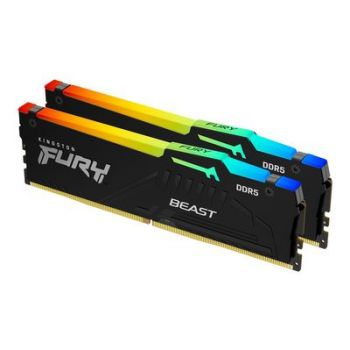 Памет за настолен компютър Kingston FURY Beast RGB - DDR5 - kit - 32 GB: 2 x 16 GB - DIMM 288-pin - 5200 MHz / PC5-41600 - unbuffered