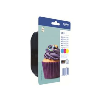 Консуматив за принтер Brother LC123 RainbowPack - 3-pack - High Yield - yellow, cyan, magenta - original - ink cartridge