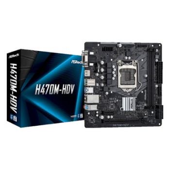 Дънна платка ASRock H470M-HDV - motherboard - micro ATX - LGA1200 Socket - H470
