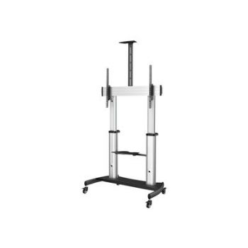 Стойка Mobile TV Stand, Heavy Duty TV Cart for 60-100"  Display (100kg/220lb), Height Adjustable Rolling Flat Screen Floor Standing on Wheels, Universal