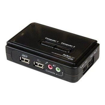USB хъб 2 Port USB VGA KVM Switch - Single VGA - Hot-key & Audio Support - 2048x1536 @60Hz KVM Switch - KVM Video Switch (SV211KUSB) - KVM / audio switch - 2
