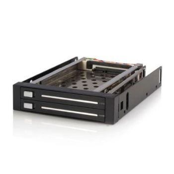 Аксесоар 2 Drive 2.5in Trayless Hot Swap SATA Mobile Rack Backplane - Dual Drive SATA Mobile Rack Enclosure for 3.5 HDD (HSB220SAT25B) - storage bay adapter