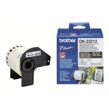 Консуматив за принтер Brother Continuous Labels P-Touch DK-22212 - 62 mm x 15.24 m - Black on White