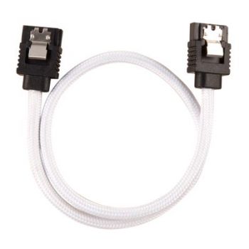 Аксесоар CORSAIR Premium Sleeved SATA Cable 2-pack - White