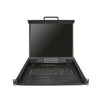 Мрежов комутатор 16 Port Rackmount KVM Console with 6ft Cables, Integrated KVM Switch with 19"  LCD Monitor, Fully Featured 1U LCD KVM Drawer- OSD KVM, Durable