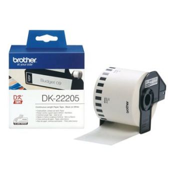 Консуматив за принтер Brother thermal paper DK-22205 - Black on white