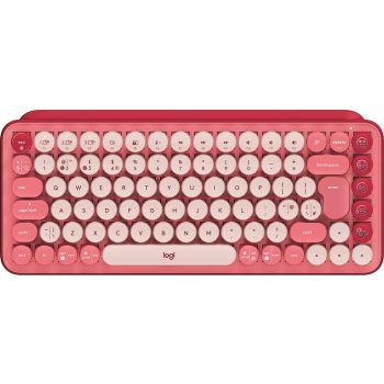 Клавиатура Logitech POP Keys Wireless Mechanical Keyboard With Emoji Keys - HEARTBREAKER ROSE 