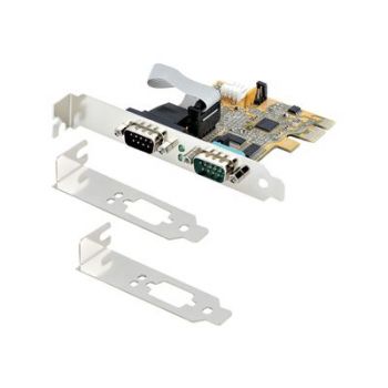 Адаптер 2-Port PCI Express Serial Card, Dual Port PCIe to RS232 (DB9) Serial Interface Card, 16C1050 UART, Standard or Low Profile Brackets, COM Retention,