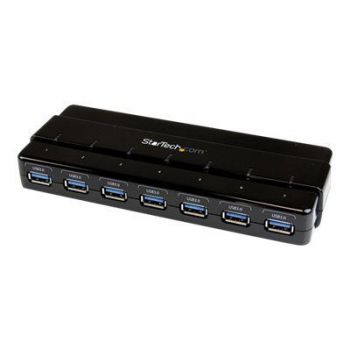 USB хъб 7 Port USB 3.0 Hub – Up To 5 Gbps – 7 x USB – Universal Multi Port USB Extender for Your Desktop – USB Powered (ST7300USB3B) - hub - 7 ports