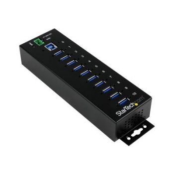 USB хъб 10-Port USB 3.0 Hub - Metal Industrial USB-A Hub with ESD & Surge Protection - Din Rail, Wall or Desk Mountable - TAA Compliant USB Expander Hub