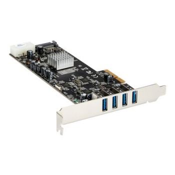 Адаптер 4 Port USB 3.0 PCIe Card w/ 4 Dedicated Channels - UASP - USB 3.0 PCI Express Card Adapter - USB adapter - PCIe x4 - USB 3.0 x 4