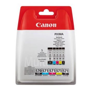 Консуматив за принтер Canon PGI-570/CLI-571 PGBK/BK/C/M/Y Multi Pack - 5-pack - black, yellow, cyan, magenta - original - ink tank