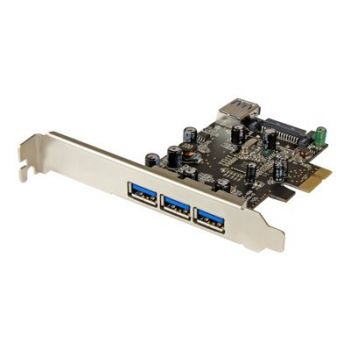 Адаптер 4 Port PCI Express USB 3.0 Card - 3 External and 1 Internal - Native OS Support in Windows 8 and 7 - Standard and Low-Profile (PEXUSB3S42) - USB
