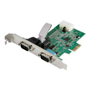 Адаптер 2-port PCI Express RS232 Serial Adapter Card, PCIe RS232 Serial Host Controller Card, PCIe to Dual Serial DB9 COM Port Card, 16950 UART, Expansion