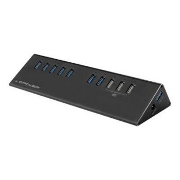 USB хъб LC Power LC-HUB-ALU-2B-10 - hub - 10 ports