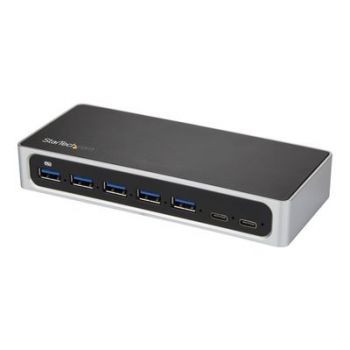 USB хъб 7 Port USB C Hub with Fast Charge Port, USB-C to 5x USB-A 2x USB-C USB 3.0 (USB 3.1/3.2 Gen 1 SuperSpeed 5Gbps), Self Powered Type-C Hub w/ Power