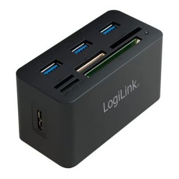 Четец за флаш карти LogiLink USB 3.0 Hub with All-in-One Card Reader - hub - 3 ports