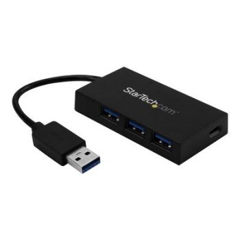 USB хъб 4 Port USB 3.0 Hub - USB Type-A to 1x USB-C & 3x USB-A SuperSpeed 5Gbps - USB Bus Powered - Portable/Laptop USB 3.1 Gen 1 Hub (HB30A3A1CFB) - hub - 4