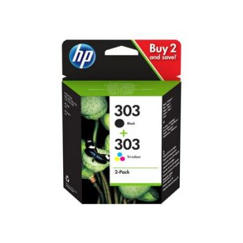 Консуматив за принтер HP 303 Combo Pack - 2-pack - black, color (cyan, magenta, yellow) - original - ink cartridge