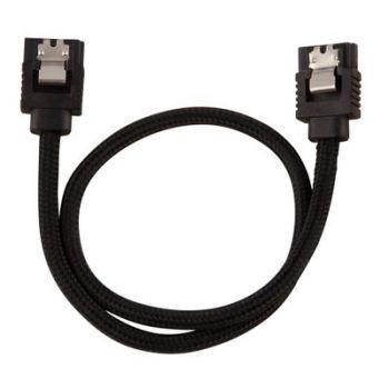 Аксесоар CORSAIR Premium sleeved SATA cable 2-pack - Black