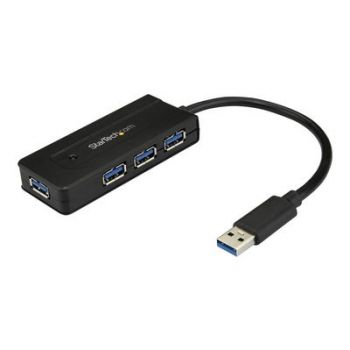 USB хъб 4 Port USB 3.0 Hub SuperSpeed 5Gbps with Fast Charge Portable USB 3.1/USB 3.2 Gen 1 Type-A Laptop/Desktop Hub, USB Bus Power or Self Powered for High