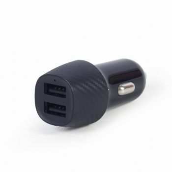 Зарядно у-во за кола GEMBIRD 2-port USB car charger, 4.8 A, черно