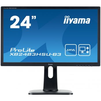Монитор Iiyama XB2483HSU-B3 23.8'' AMVA LED Panel, 1920x1080, 250cd/m2, 80M:1, 4ms, VGA, DP, HDMI, USB, speakers, height adjustable stand