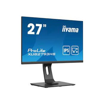 Монитор IIYAMA XUB2793HS-B4 27" IPS LED panel, Ultra Slim, 1920x1080, 75 Hz, 4ms, 300cdm, VGA, HDMI, DP, Speakers, HAS, Pivot